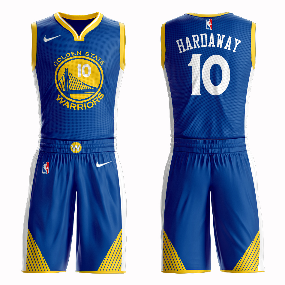 Men 2019 NBA Nike Golden State Warriors #10 Hardaway blue Customized jersey->customized nba jersey->Custom Jersey